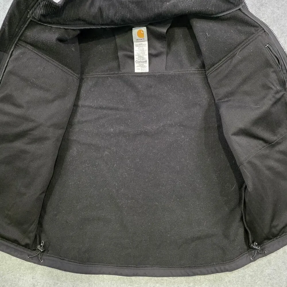 Carhartt Jacket Mens Large‎ Black Softshell Traditional Windbreaker Zip J176 BLK